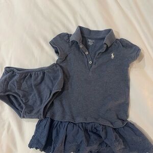 Ralph Lauren Heather Blue Polo Dress with Bloomers